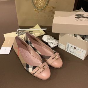 Burberry BELT DETAIL HOUSE CHECK BALLERINAS